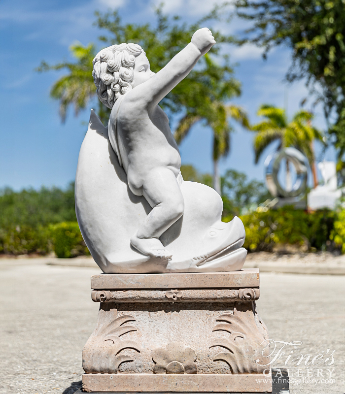 Marble Statues  - Cupid Pair In Statuary Marble - MS-1310